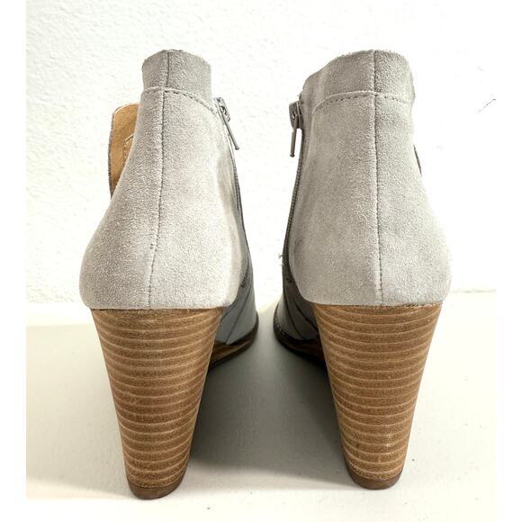 Lucky Brand Yabba Suede Leather Wedge Bootie Taupe Gray Size 9.5 NWOB - Picture 5 of 11